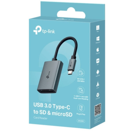TP-Link UA430C USB 3.0 Type-C to SD & microSD 3.0 Card Reader, support SD，SDHC、SDXC，microSD、microSDHC、microSDXC car
