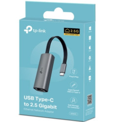 TP-Link UE302C USB Type-C to 2.5 Gigabit Ethernet Network Adapter, 1 USB 3.0 Type-C Connector, 1×2.5 Gigabit Ethernet Port, 