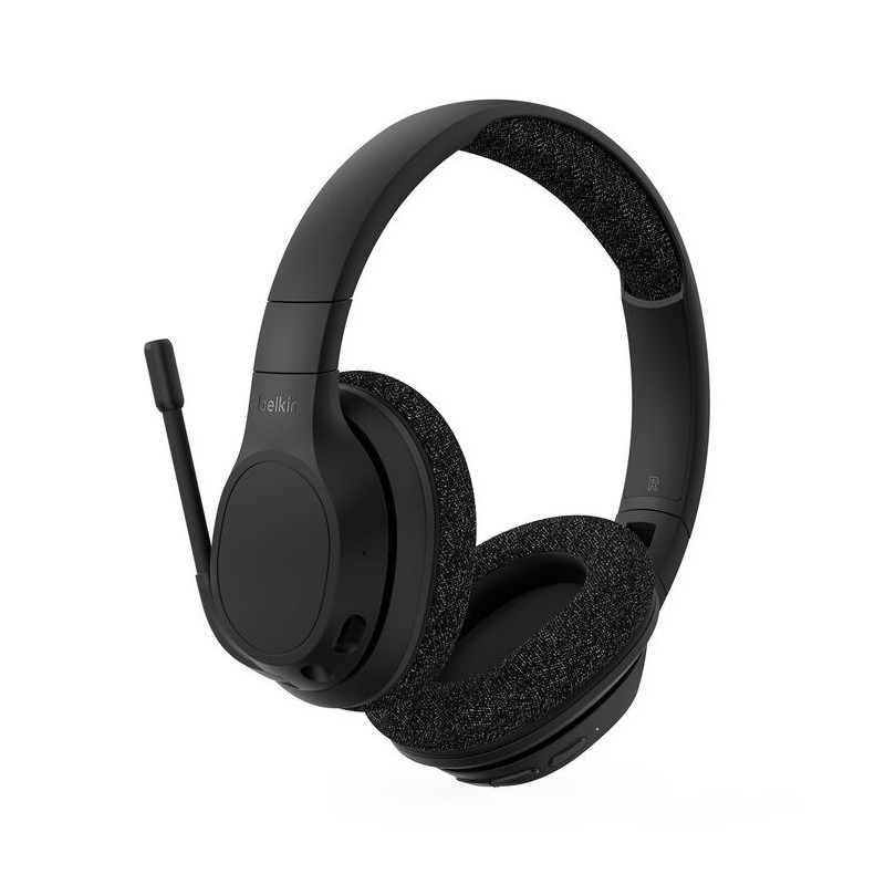 Belkin SoundForm Adapt USB-C Wireless Over-The-Ear Headphones- Black(AUD005btBLK), 65 hours, Noise Cancellation,Foldable, ext