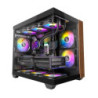 OKINOS M6 ARGB ATX Genuine Walnut Wood, Panoramic View, Type-C, 4 x120mm ARGB & PWM Fans included,Tempered Glass Side Panel, 