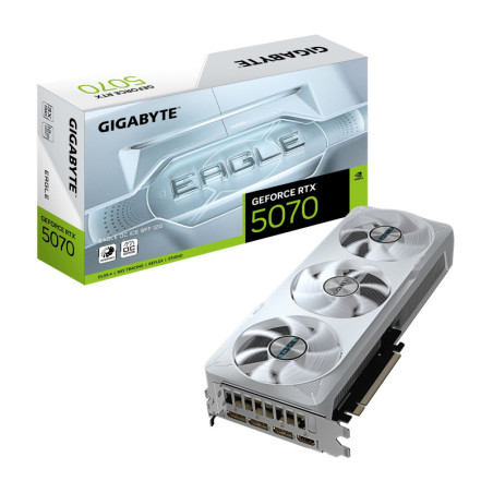 Gigabyte GeForce RTX 5070 EAGLE OC ICE SFF 12G, 2587 MHz, CUDA  6144, 28 Gbps, GDDR7, 192 bit, PCI-E 5.0, ATX, PSU 750W, Disp