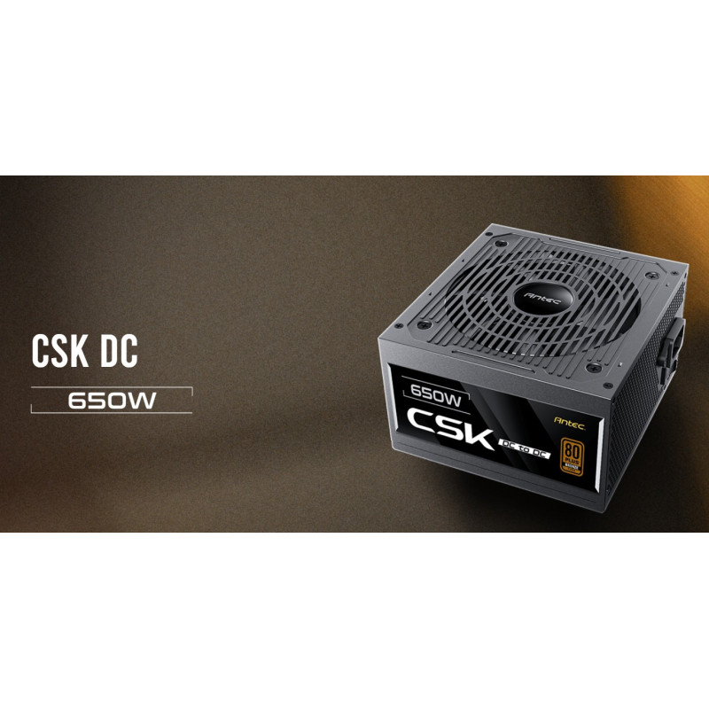 Antec CSK650DC 80  Bronze,  DC to DC, Flat Cables,. CircuitShield Protections, Thermal, Reliable Value Power Supply 5yr
