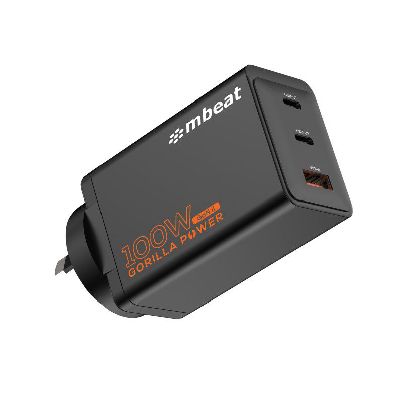 mbeat® Gorilla Power PD 100W GaN II USB-C Charger 50% smaller than the standard Supports a wide range of devices Product Wei