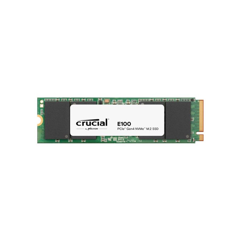 Crucial E100 2TB Gen4 NVMe SSD 5000/4500 MB/s R/W 100TBW 350K/460K IOPS 1M hrs MTTF M.2 2280 PCIe4 3yrs ~Crucial P3 Plus