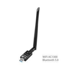 Oxhorn USB Wireless   Bluetooth Combo Adapter Dual Band AC1300, Bluetooth 5.0 Supports Windows 11/10/8/7, Mac Black
