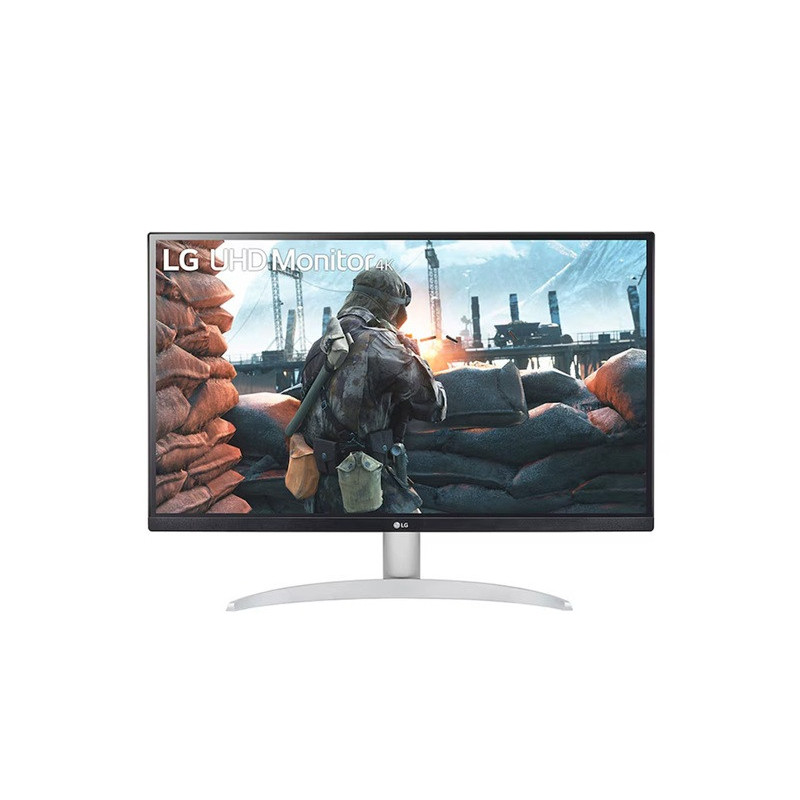 LG 27' 4K UHD IPS Smart Monitor with 3840×2160 resolution, DCI-P3 95%, HDR400, AMD FreeSync™, 5ms response, 60Hz, and tilt