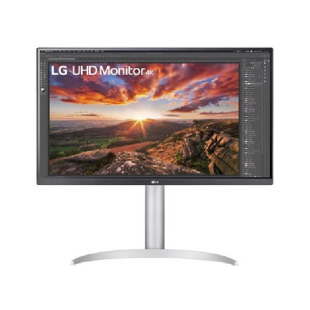 LG 27' 4K UHD IPS Monitor with USB Type-C, HDR400, DCI-P3 95%, AMD FreeSync™, 3840×2160 res, 5ms response, 60Hz, and tilt/
