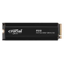 Crucial P310 2TB Gen4 2280 NVMe SSD w Heatsink 7100/6000 MB/s R/W 440TBW 1000K/1200K IOPS 1.5M hrs MTTF Full-Drive Encryption