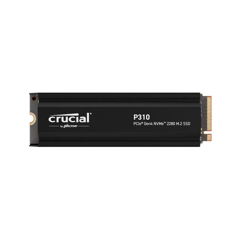 Crucial P310 2TB Gen4 2280 NVMe SSD w Heatsink 7100/6000 MB/s R/W 440TBW 1000K/1200K IOPS 1.5M hrs MTTF Full-Drive Encryption