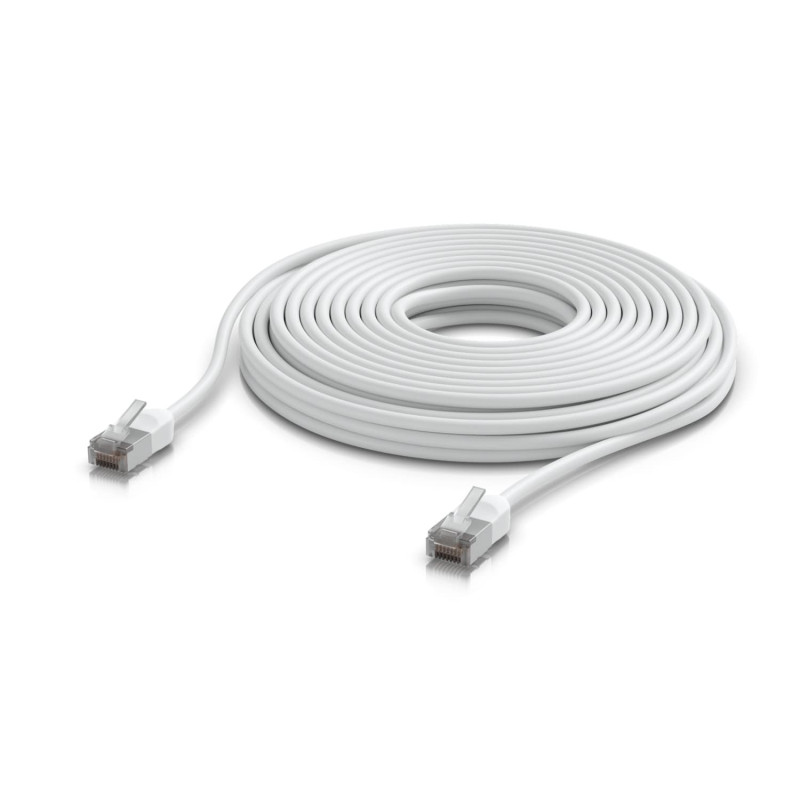 Ubiquiti UniFi Premium Patch Cable Outdoor, 12M, White, Ultra-thin, Rugged, Shielded Patch, Designed &Optimized, For 10 GbE n