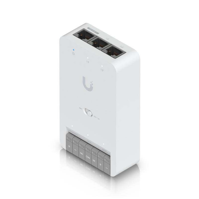 Ubiquiti Door Hub Mini, Compact Access Control Hub For  Single Door,1 Lock terminal -12V &Dry Switchable,Connect & Power Via 