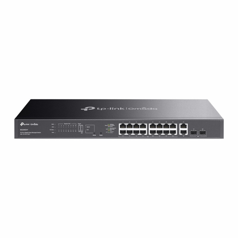 TP-Link ES220GMP Omada 20-Port Gigabit Easy Managed Switch with 16-Port PoE ,  Fast PoE, Perpetual PoE, Flow Control, Loopbac