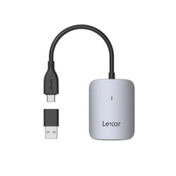 Lexar CFexpress™ Type A USB-C Reader  transfer speeds up to 900MB/s it is backwards compatible with UHS-I cards and has a U