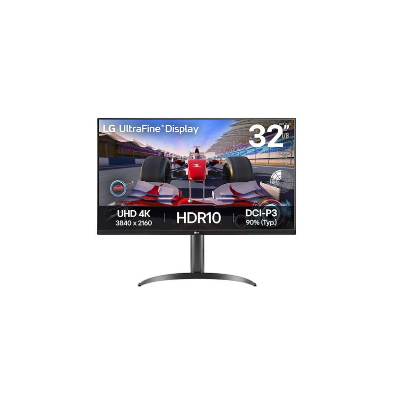 LG 31.5' UltraFine 4K Monitor with HDR10, DCI-P3 90%, MaxxAudio® speakers, Dynamic Action Sync, and tilt/height/pivot adjust