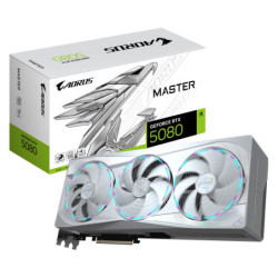 Gigabyte AORUS GeForce RTX™ 5080 MASTER ICE 16G, 2805 MHz, CUDA 10752, 30 Gbps, GDDR7, 256 bit, PCI-E 5.0, PSU 850W, Displa