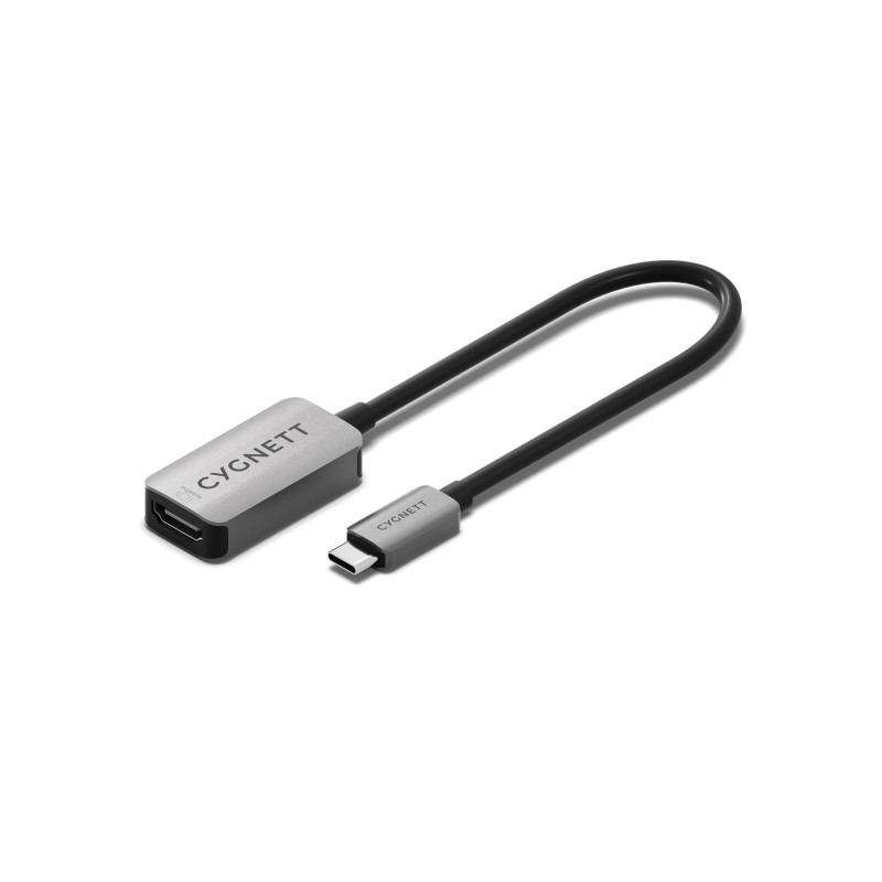 Cygnett Unite USB-C to Single HDMI Adapter-White(CY5386CYHUB ),4K(60HZ),USB-C Display Port,Aluminium Outer shell,Integrated 1