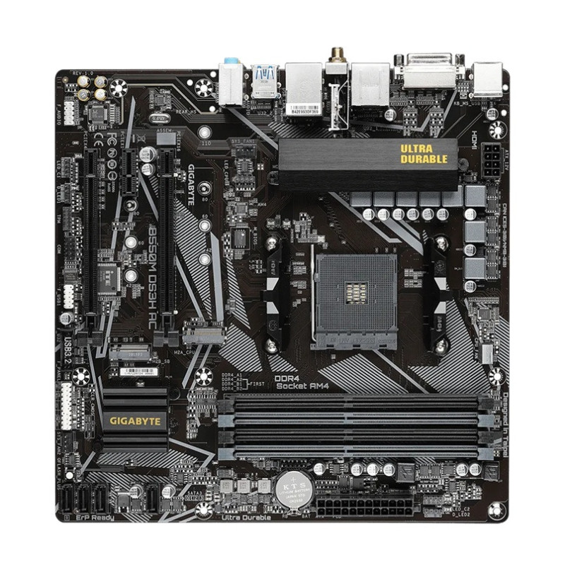 Gigabyte B550M DS3H AC AM4 Ryzen mATX Motherboard, 4x DDR4, 3x PCI-e, 2x M.2, 4x SATA III, RAID 0/1/10, 4x USB 3.2, 4x USB 2.