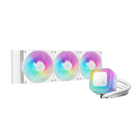 DeepCool LE360 WH V2 WhiteLiquid Cooler 360 mm 6th Gen Pump up to 3400 PWM, Hydro Bearing, IntelLGA1851/1700/1200/1151/1150/1