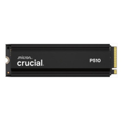 Crucial P510 2TB Gen5 2280 NVMe M.2 SSD Heatsink 10,000 / 8,700 MB/s R/W 1200TBW 1.4M IOPS 1.5M hrs MTTF Full-Drive Encryptio