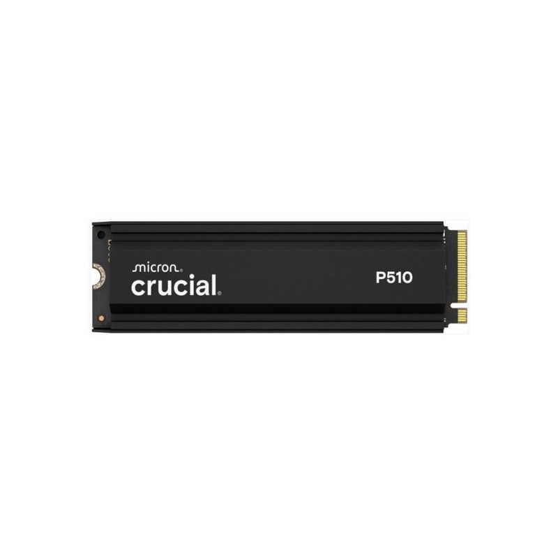 Crucial P510 2TB Gen5 2280 NVMe M.2 SSD Heatsink 10,000 / 8,700 MB/s R/W 1200TBW 1.4M IOPS 1.5M hrs MTTF Full-Drive Encryptio