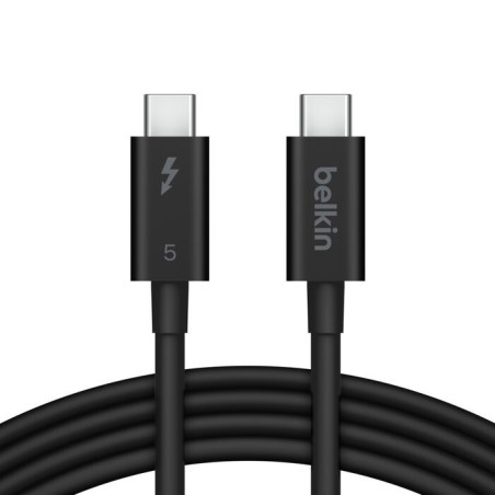 Belkin Connect Thunderbolt 5 USB-C to USB-C Cable (1M) - Black (INZ005fq1MBK), 5A/240W, 80Gbps, 8K or 4K@540Hz, Durable, 2 Ye