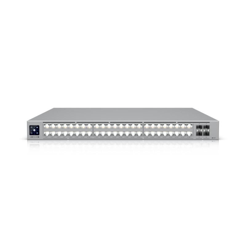 Ubiquiti Pro XG 48 PoE, Professional-grade, 48-port Layer 3 Etherlighting, PoE    Switch, (32) 10 GbE, (16) 2.5 GbE PoE, (4) 