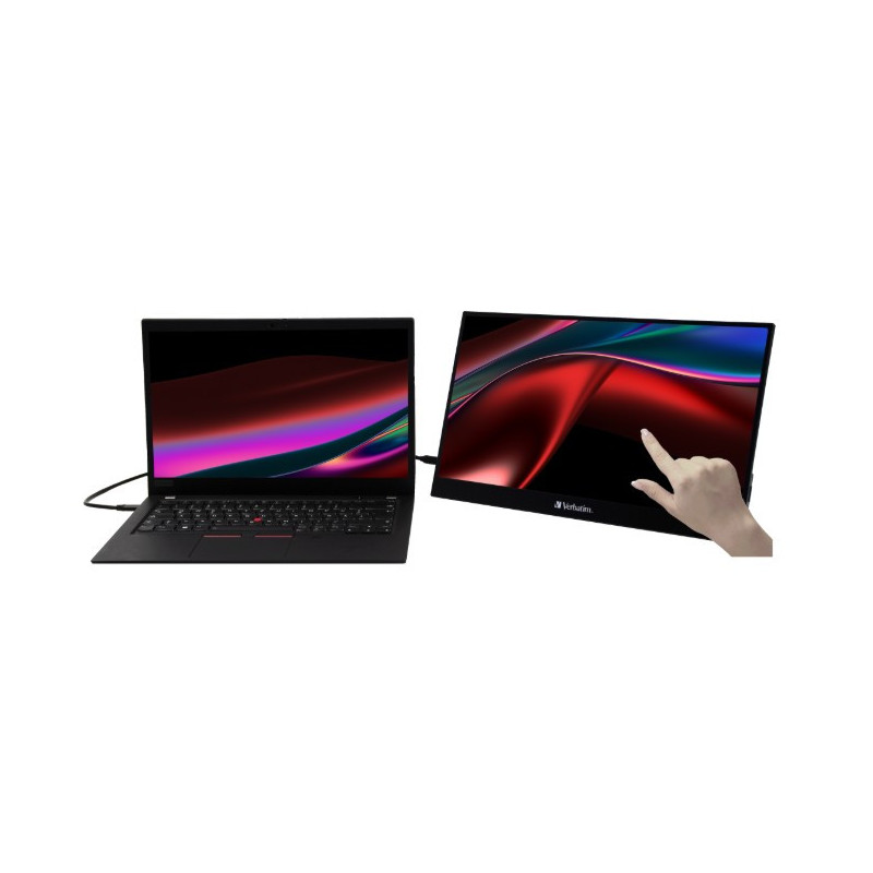 Verbatim 17.3' USB-C Portable 10 Point Touch, Full HD 1080p, HDMI, IPS Portable,  Business, Sleeve, Ultra Portable Black Alum
