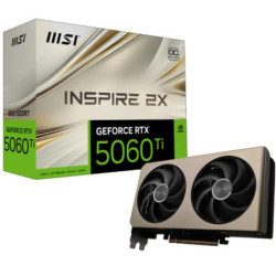 MSI nVidia GeForce RTX™ 5060 Ti 8G INSPIRE 2X OC, PCI Express® Gen 5 x 16, Boost: 2617 MHz, CUDA 4608 Units, 8GB GDDR7, HD