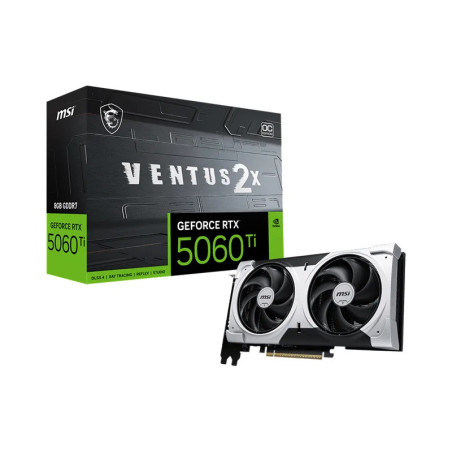 MSI nVidia GeForce RTX™ 5060 Ti 8G VENTUS 2X OC PLUS, PCI Express® Gen 5 x16, Boost: 2602 MHz, CUDA 4608 Units, 8GB GDDR7,