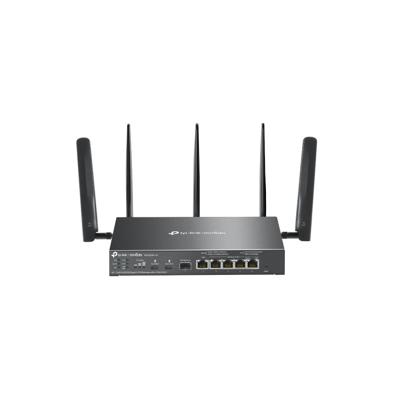 TP-Link ER706WP-4G Omada 4G  Cat6 AX3000 Gigabit VPN Gateway with 4-Port PoE , 574Mbps at 2.4 GHz   2402 Mbps at 5 GHz (HE160