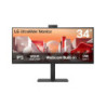 LG 34' UltraWide QHD Curved IPS Monitor with 3440x1440 resolution, sRGB 99%, HDR10, USB-C PD 90W, FHD webcam, mic, speakers &