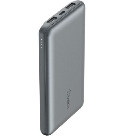 Belkin BoostCharge 10k mAh Power Bank (Triple-Port)   USB-C to USB-A Cable - Space Grey (BPB011btGY), 2xUSB-A (12W), 1xUSB-C 
