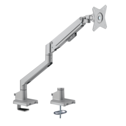 Brateck Single Monitor Thin Gas Spring Monitor Arm Fit Most 17'-32' Monitors, Up to 9kg per screen VESA 75x75/100x100 Matte S