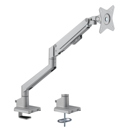 Brateck Single Monitor Thin Gas Spring Monitor Arm Fit Most 17'-32' Monitors, Up to 9kg per screen VESA 75x75/100x100 Matte S