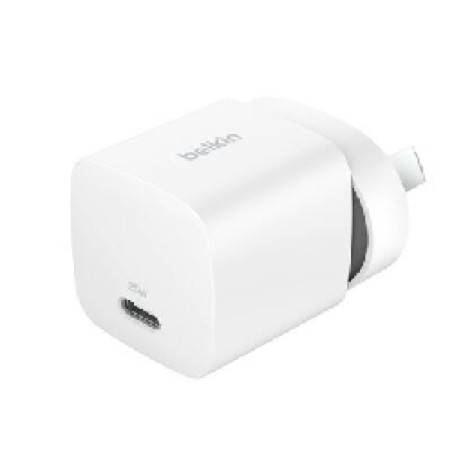 Belkin BoostCharge 25W USB-C PD 3.1 Cubic Wall Charger - White (WCA012auWH), Portable & Powerful, Apple, MFI-Certified, CEW $