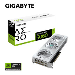 Gigabyte GeForce RTX™ 5060 AERO OC 8G, 2595 MHz, CUDA 3840, 28 Gbps, GDDR7,  128 bit, PCI-E 5.0, PSU 500W, DisplayPort 2.1b