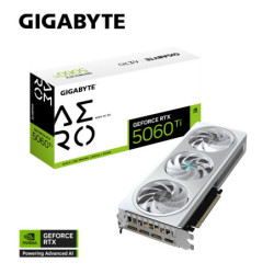 Gigabyte GeForce RTX™ 5060 Ti AERO OC 8G, 2647 MHz, CUDA TBD, 28 Gbps, GDDR7, 128 bit, PCI-E 5.0, PSU 650W, DisplayPort 2.1