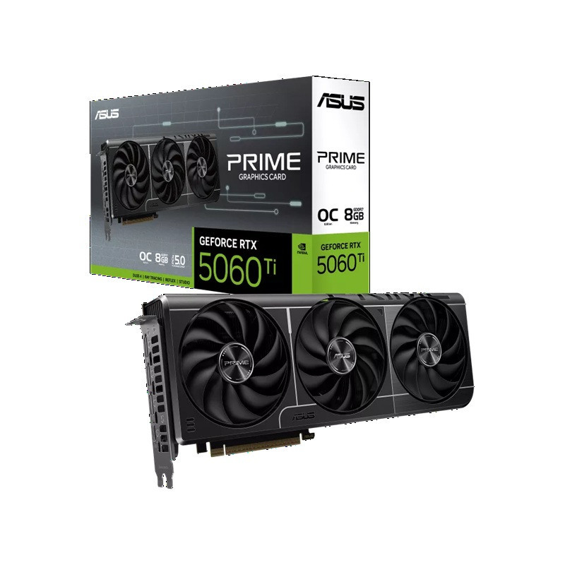 ASUS nVidia GeForce PRIME RTX™ 5060 Ti 8GB GDDR7 OC Edition, 4608CUDA ,2647MHz, 8GBGDDR7, 28Gbps, 128bit, PCIe5.0, 7680x432