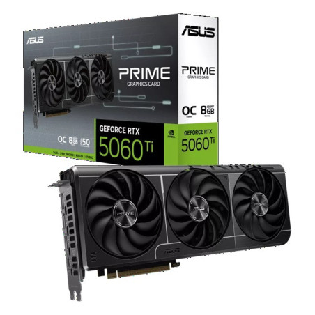 ASUS nVidia GeForce PRIME RTX™ 5060 Ti 8GB GDDR7 OC Edition, 4608CUDA ,2647MHz, 8GBGDDR7, 28Gbps, 128bit, PCIe5.0, 7680x432
