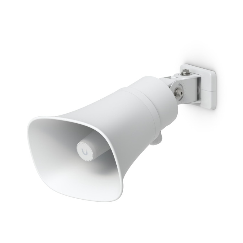 Ubiquiti AI Horn Speaker, White, All-weather PoE 120 dB Horn Speaker With Advanced AI Alert Functionality&Versatile Wall, Cor