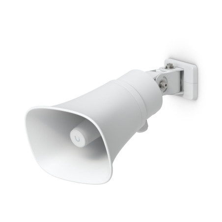 Ubiquiti AI Horn Speaker, White, All-weather PoE 120 dB Horn Speaker With Advanced AI Alert Functionality&Versatile Wall, Cor