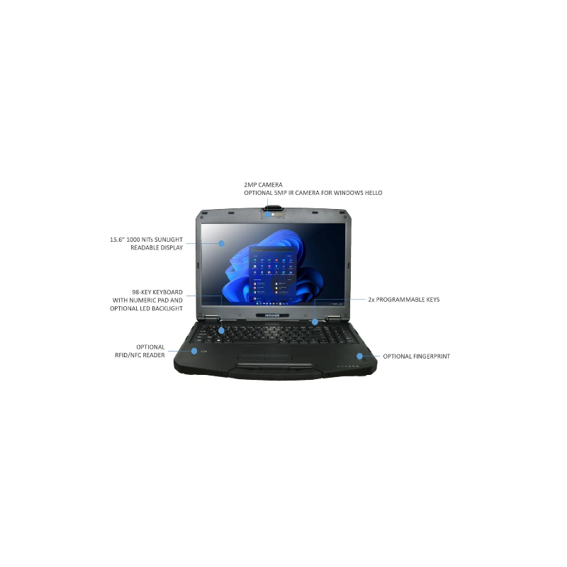 DURABOOK S15, 15' FHD, Intel® Core™ i5-1235U, Windows 11, 16GB RAM, 1TB PCIe SSD,Wi-Fi 6E, Bluetooth v5.3, - 1000 NIT DAYL
