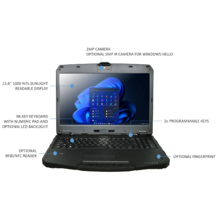 DURABOOK S15, 15' FHD, Intel® Core™ i5-1235U, Windows 11, 16GB RAM, 1TB PCIe SSD,Wi-Fi 6E, Bluetooth v5.3, - 1000 NIT DAYL