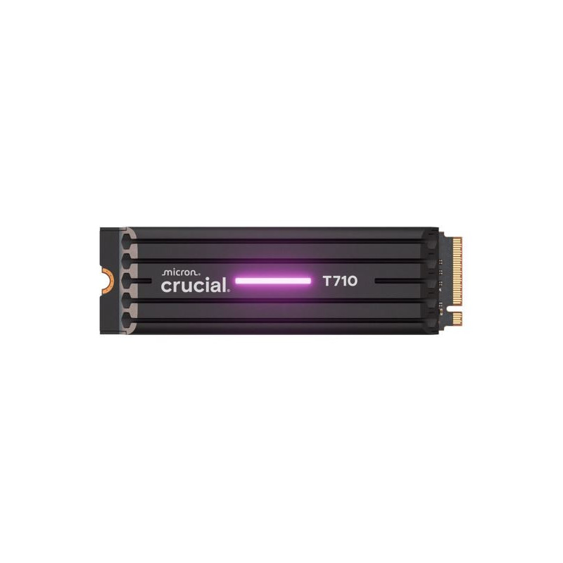 Crucial T710 1TB PCIe Gen5 NVMe 2280 SSD w Heatsink - 14900/13700 MB/s R/W 600TBW 2.2M IOPs 1.5M hrs MTTF with DirectStorage 