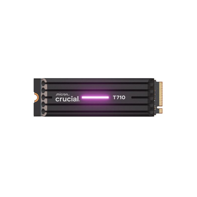 Crucial T710 2TB PCIe Gen5 NVMe 2280 SSD w Heatsink - 14500/13800 MB/s R/W 1200TBW 2.3M IOPs 1.5M hrs MTTF with DirectStorage