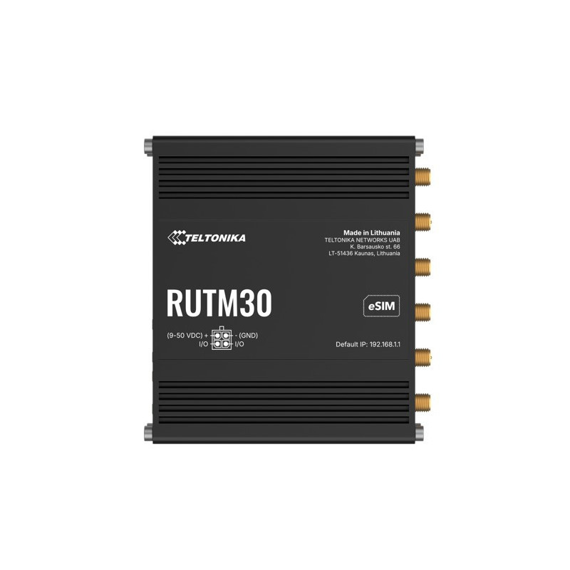 Teltonika RUTM30 Compact 5G Router, 5G dual SIM cellular, 5 Gigabit Ethernet ports, Dual-Band Wi-Fi, Backward Compatible with