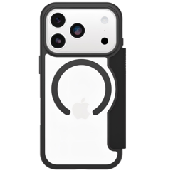 OtterBox React Folio MagSafe Apple iPhone 17 Pro Max (6.9') Case Black Crystal (Clear/Black) - (77-98589), DROP  Military Sta