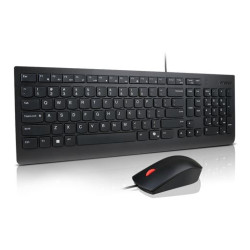 Lenovo Universal Wired USB Keyboard Mouse Combo Adjustable Tilt Leg Spill Resistant Copilot Keyboard 1600 DPI Optical Sensor 