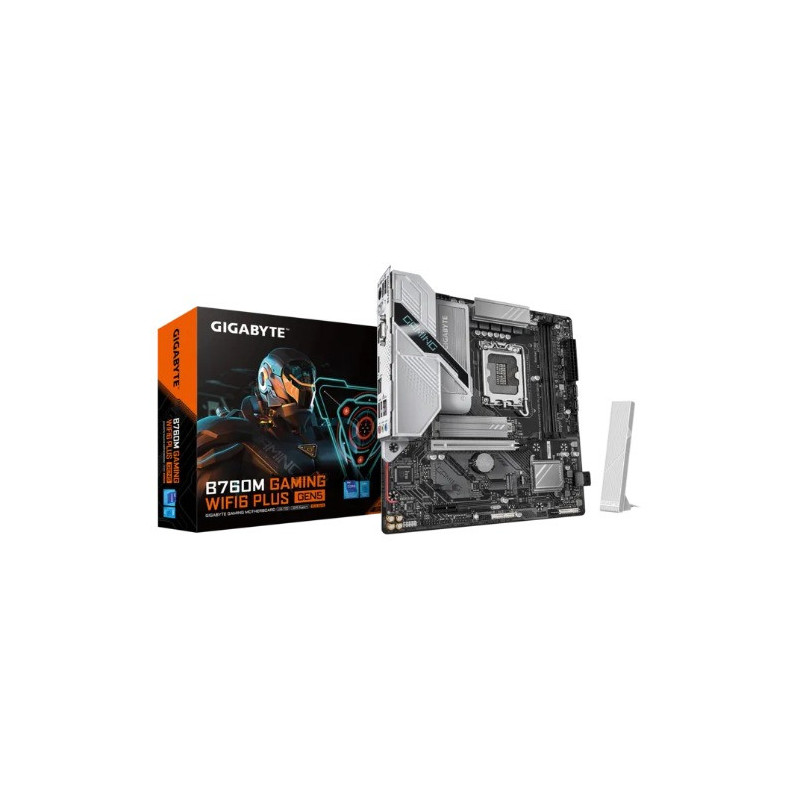 Gigabyte B760M GAMING WIFI6 PLUS GEN5 Intel LGA 1700 m-ATX Motherboard, 2xDDR5 ~128GB, 1xPCI-E x16, 1xPCI-E x1, 2xM.2, 4xSATA