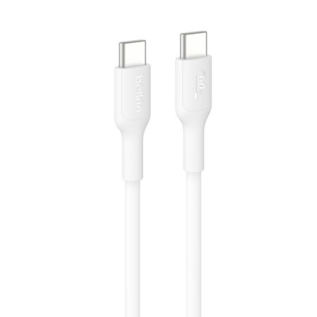 Belkin BoostCharge USB-C to USB-C Cable (1M) - White (CAB023fq1MWH), 3A/60W, 480Mbps, 300K  Bends, Apple, Samsung, USB-IF Cer